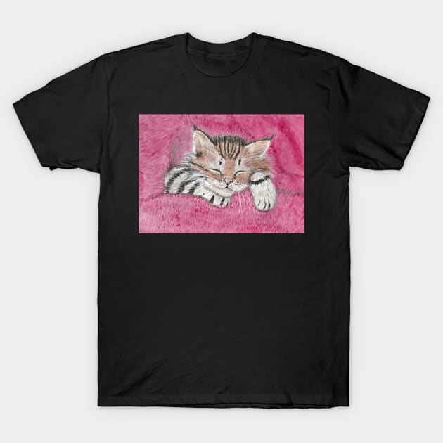 Sleeping kitten T-Shirt by SamsArtworks